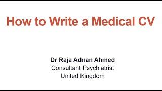 How to Write a Medical CV