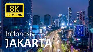 Jakarta Indonesia  8K [Ultra HD] by Night & Day - Drone Views of Downtown Jakarta