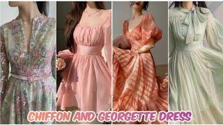 Chiffon and Georgette frock | midi frock for girls || AS clipz 