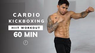 60 MIN STANDING CARDIO HIIT WORKOUT  - Kickboxing Inspired - No Equipment, No Repeats