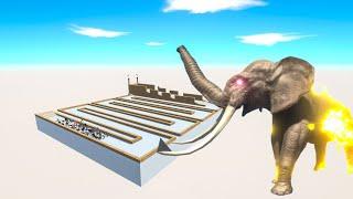 Escape From Fire Elephant - Last Survivor - Zigzag Coruse | Animal Revolt Battle Simulator