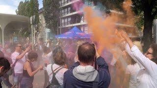 Farb-FlashMob Corso Leopold bei AfD-Infostand 2016