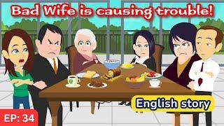 Bad wife part 34 | English Story | Learn English | Animated story | Learn English with Kevin