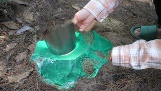 Amazing Turquoise, crystal, red crystal, amethyst buried under a century-old tree