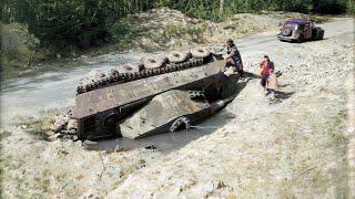 King Tiger Tank Stuck Under A Road 80 Years After WWII