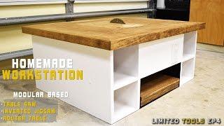 Homemade Table Saw 4 in 1 Modular Workstation