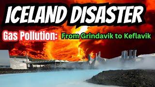 Lava keeps flowing around Grindavik defense walls and air pollution significant in some areas #lava