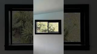 DIY window trim - WHAT an improvement!🪟 #diyshorts #diy #diyhomeprojects #diyhomeimprovement