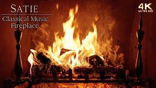  Relaxing Classical Piano Music Fireplace ~ Music by Erik Satie