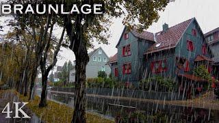 Mystischer Regenspaziergang durch die Bergstadt Braunlage im Harz, Regengeräusche zum Einschlafen 4K