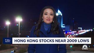Hong Kong stocks near 2009 lows