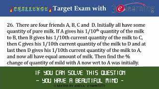 Challenger - Only A Beautiful Mind could solve this  question - MATHS BY AMIYA