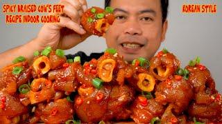 Spicy Braised Cow's Feet + Recipe + Indoor Cooking +ASMR MUKBANG