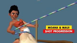 MOANA | Maui & Moana Shot Progression | Animation Breakdown | 3D Animation Internships