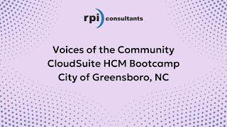 Voices of the Community - HCM Bootcamp - City of Greensboro, NC