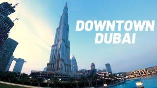 Amazing Downtown Dubai Night Walking Tour I Burj Khalifa Lake and Dubai Fountain Show  4K
