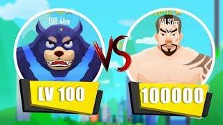 Buddy Toss GIANT SIZE Lvl 100 vs 100000