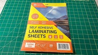 Self Adhesive Laminating Sheets - Letter Size 20 Sheet Pack