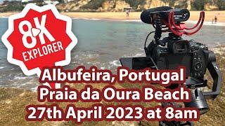 8K Explorer Gimbal walk on the Praia da Oura beach in Albufeira in Portugal, 27th April 2023 at 8am