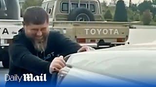 Chechen warlord Ramzan Kadyrov films himself 'pulling a pickup truck' to prove his good health