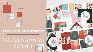 Use Christmas Patterned Paper Scraps | Free Cardmaking Class | Squaring Away Scraps