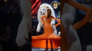 A Woman Fuses with a white lion on AGT #americagottalent #magic #shorts #trending #shortsvideo #ai