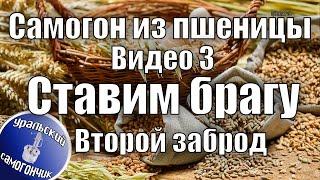 Самогон из пшеницы. Видео 3. Второй заброд на одной и той же браге.