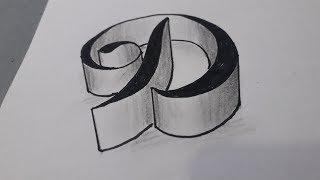 3d Letter D Drawing Step By Step / Writing Art