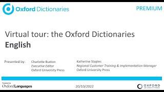 The Oxford Dictionaries Premium English: virtual tour