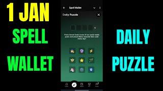 Spell Wallet Daily Puzzle 1 January | Spell Wallet Today Puzzle | Spell Wallet Secret codes