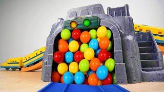 Railway Marble Run Race ASMR # 2  Haunted Tunnel  Creative Healing Sound Simple Machine DIY Build