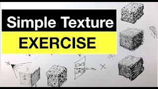 Simple Pen & Ink Texture Exercise  | Improve your pen and ink shading with Texture Blocks