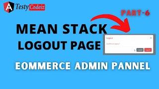 Ecommerce  Application using mean stack | Dashboard with Logout using MEAN Stack | Testycodeiz