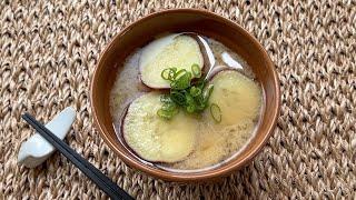 Miso Soup with Satsumaimo Japanese Sweet Potato - Japanese Cooking 101