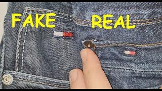 Tommy Jeans real vs fake. How to spot fake Tommy Hilfiger denim jeans