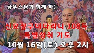 신묘장구대다라니 108독 실시간 기도방송 / 반야법당 금우스님/ 2021.10.16