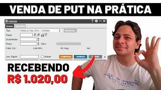 Venda de put na prática - Operação simples de renda com opções na prática.