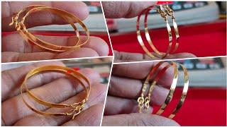 Latest Pure Gold Baby Bangles Designs with weight and price//light weight baby bangles