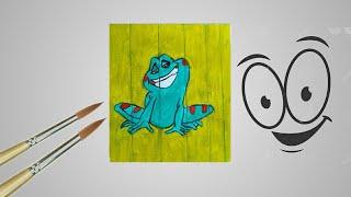 Cartoon frog painting