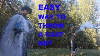 How To Throw Any Size Cast Net NO TEETH | EASY Step By Step Instructions | For Beginners and Experts