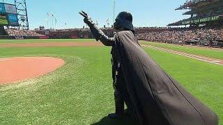 MIL@SF: Darth Vader throws out ceremonial first pitch