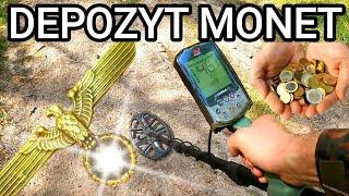 DEPOZYT MONET drugowojennych i... poszukiwania wykrywaczem metali w lesie wykopki metaldetecting