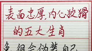 老人言：表面忠厚，内心狡猾的五大生肖 #硬笔书法 #手写 #中国书法 #中国語 #毛笔字 #书法 #毛笔字練習 #老人言 #派利手寫