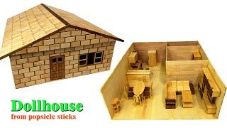 Popsicle stick mansion. Constructing a Miniature House