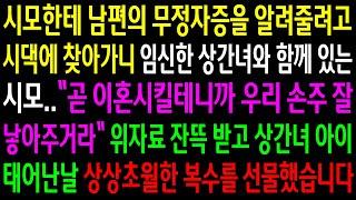 (반전사연)시모한테 남편의 무정자증을 알려줄려고 시댁에 찾아가니 임신한 상간녀와 함께 있는 시모..상간녀 아이 태어난날 상상초월한 한방을[신청사연][사이다썰][사연라디오]