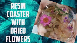 Resin Coaster With Dried Flowers #beginnerstutorial #resinart