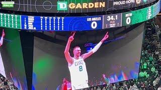 Celtics welcome Kristaps Porzingis back with a montage before tonights game vs Clippers at TD garden