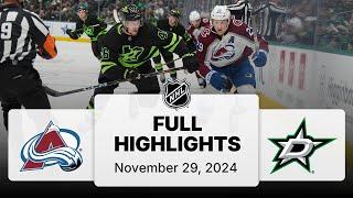 NHL Highlights | Avalanche vs. Stars | November 29, 2024