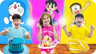 Cắm Trại Và Ăn Đồ Ăn Theo Màu Nhân Vật Doraemon - Nobita - Xuka  Min Min TV Minh Khoa