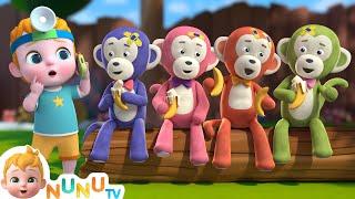 Five Little Monkeys Jumping On The Bed | Children Nursery Rhymes & Kids Songs | NuNu Tv